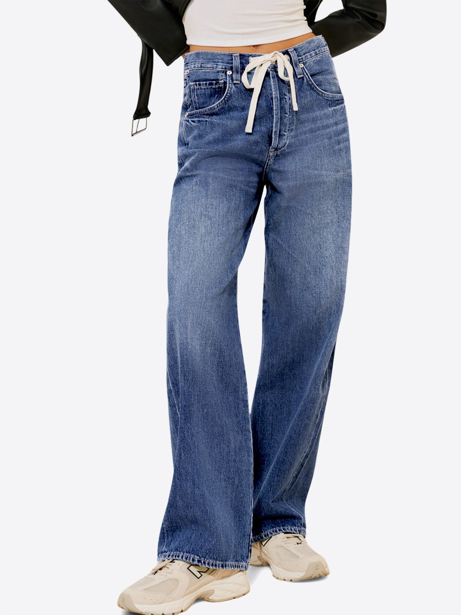 Imily Bela Weite Jeans Damen Locker Sitzende Boyfriend-Hose (Packung, 1-tlg., 1per-Pack) High Waist