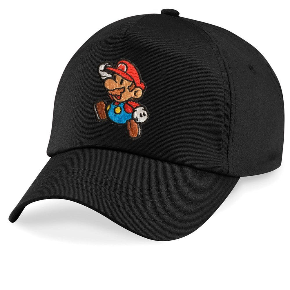 Cap Brownie Kinder Baseball Size Patch Nintendo Stick Super & Peach Schwarz One Klempner Luigi Blondie Mario