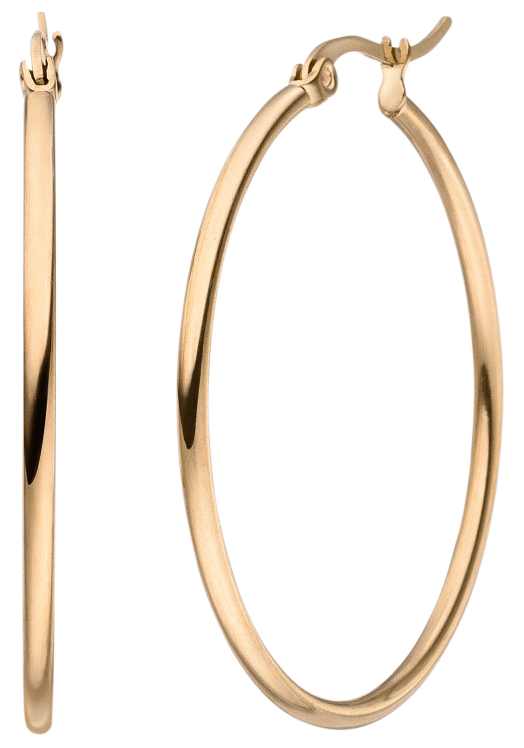 JOBO Paar Creolen, Edelstahl roségoldfarben beschichtet 40 mm