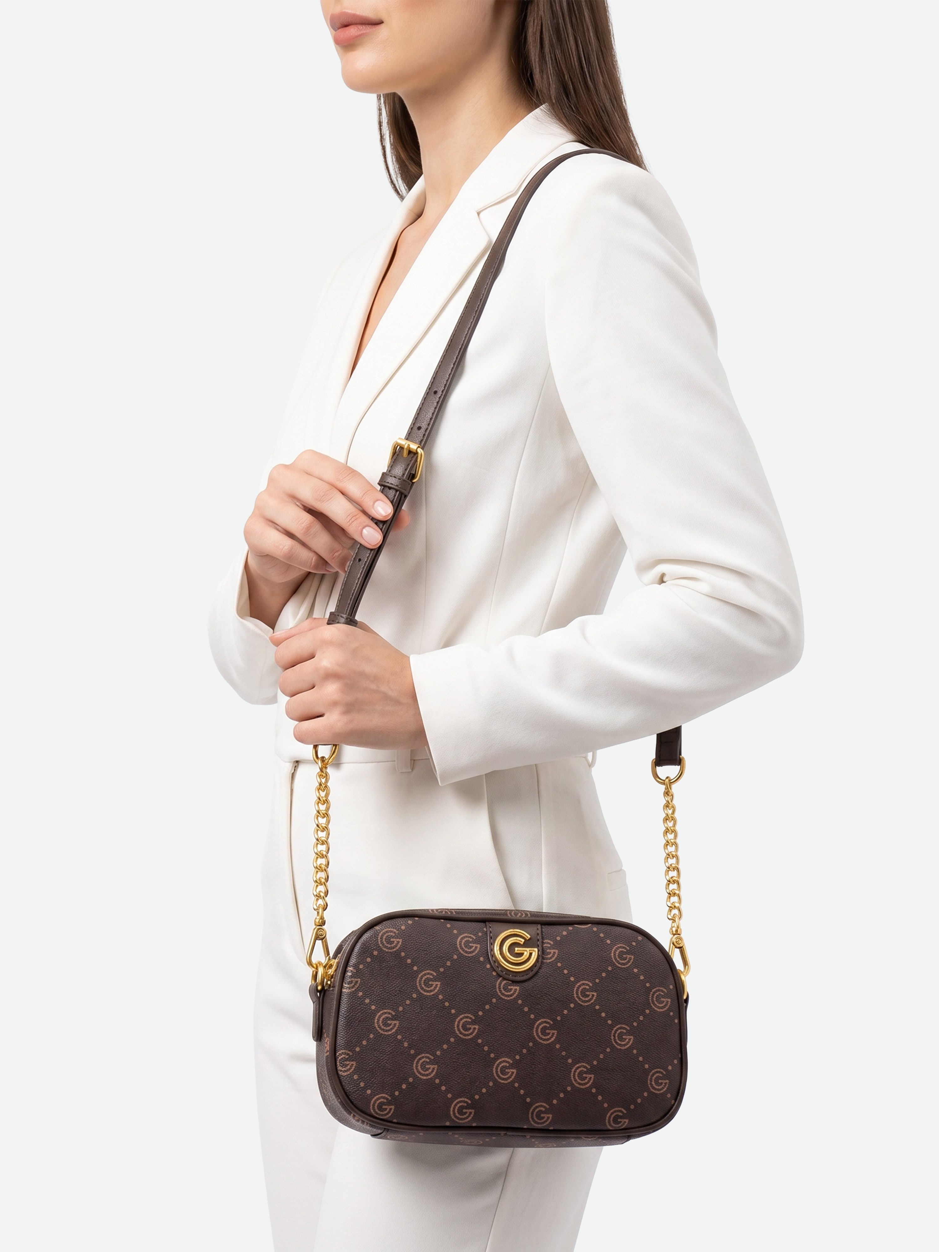 GABRIELLA G By Gabriella Gucci Umhängetasche VALENCIA, Damen Umhängetasche, Handtasche, Tragetasche mit Logoverzierung