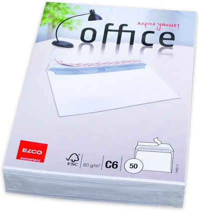ELCO Briefumschlag Briefumschlag Office - C6, hochweiß, haftklebend, ohne Fenster, 80