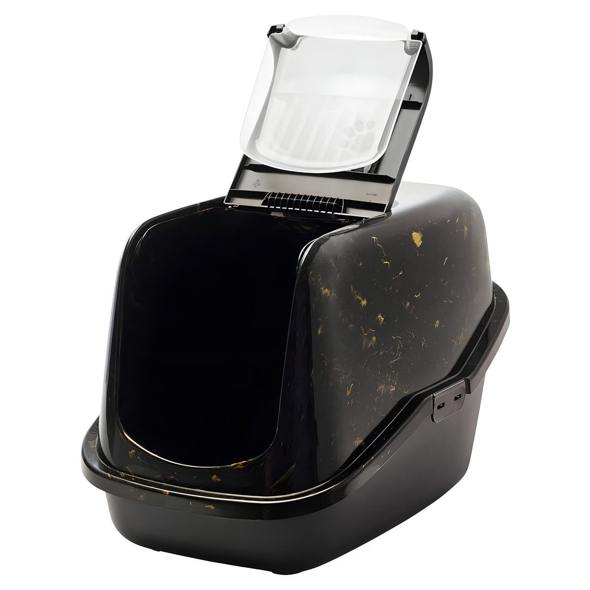 Savic Katzentoilette Katzentoilette Nestor Marble schwarz/gold