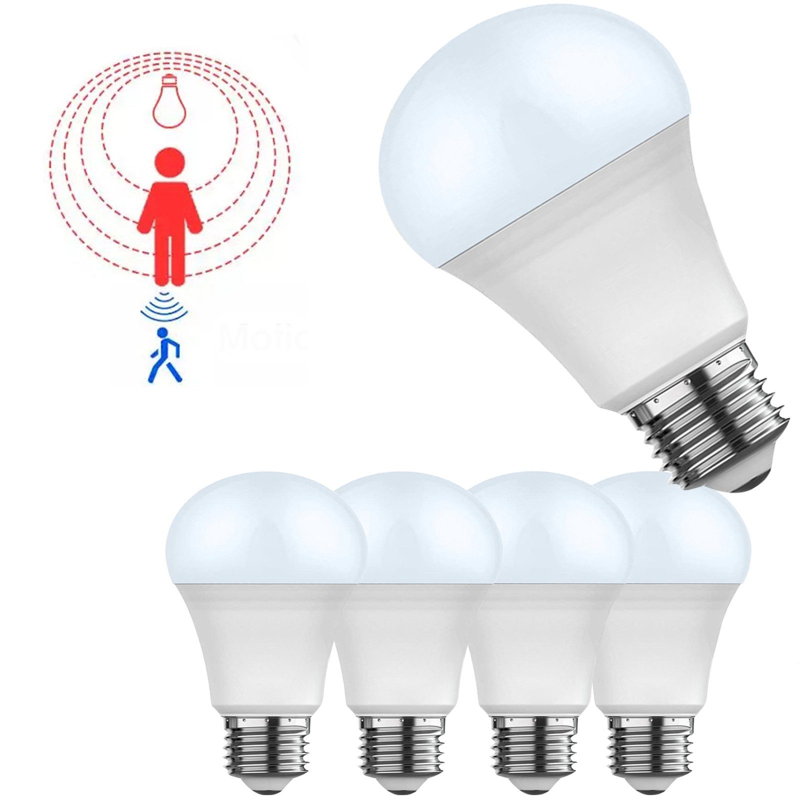 Jibenhome LED-Leuchtmittel E27 Glühbirne mit Bewegungsmelder Dämmerungssens günstig online kaufen