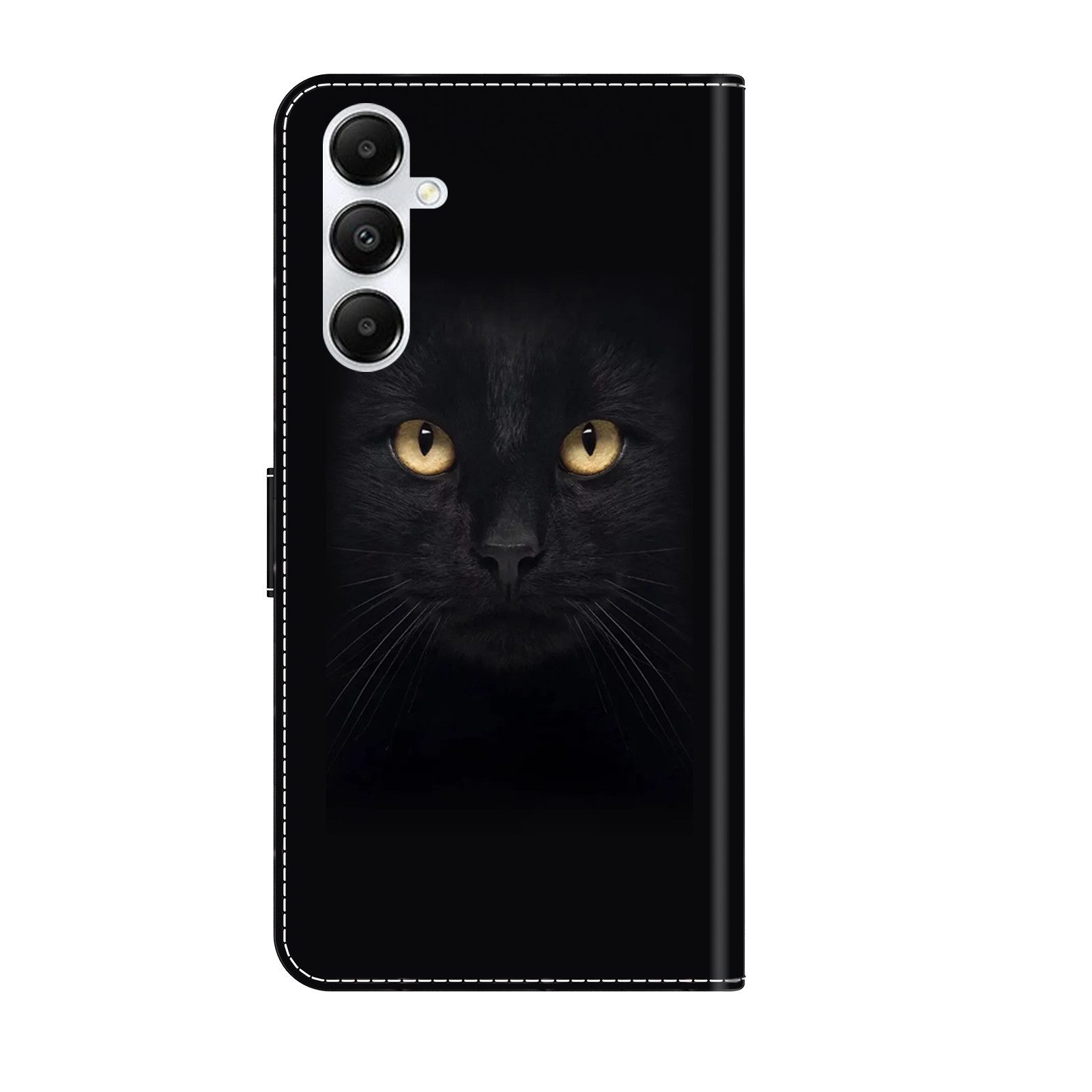 CLM-Tech Handytasche für Samsung Galaxy A16 / A17 / A18 4G / 5G Klapphülle (schwarzer Panther Augen, 1-tlg., Handyhülle mit Standfunktion - Wallet Flip Case ink – Bild 5 von 5