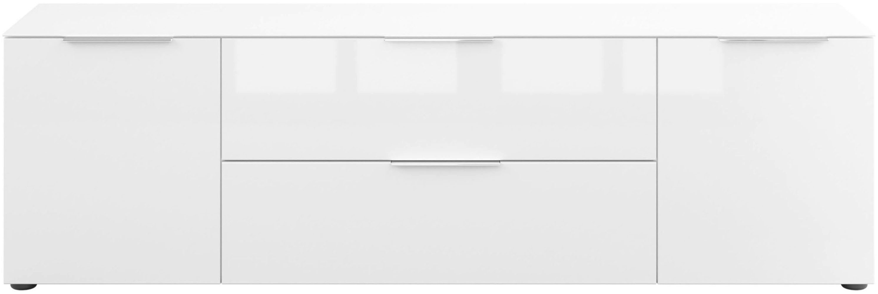 Manjana Möbel Lowboard Lowboard mit Chrom oder Schwarz matten Metallgriffen