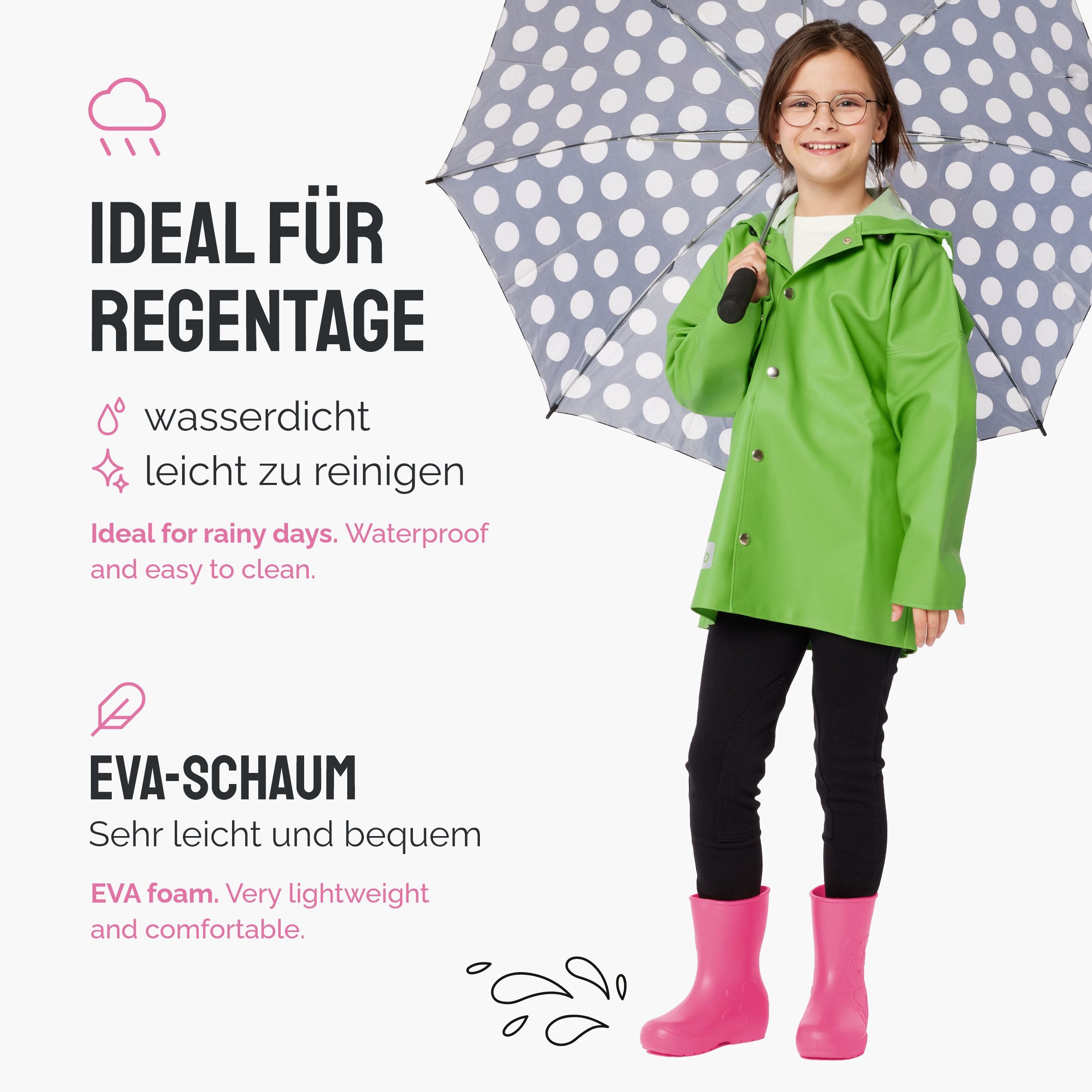 Ladeheid EVA Kinder Regenschuhe LA-CA-10 Gummistiefel – Bild 4 von 5