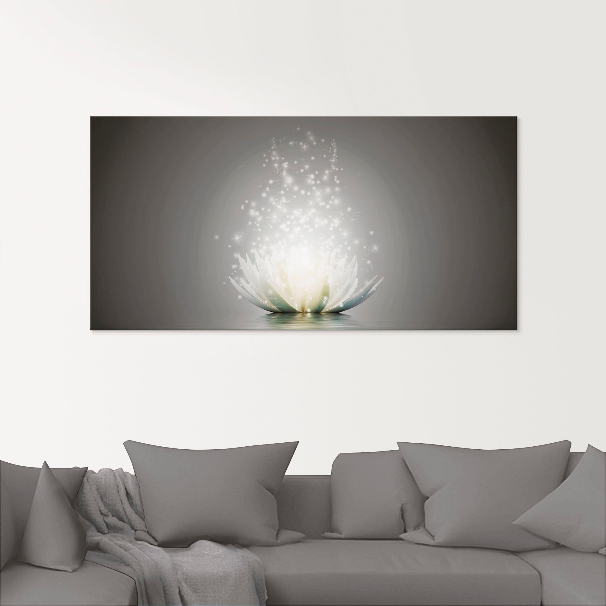 Artland Glasbild Magie der Lotus-Blume, Blumen (1 St)