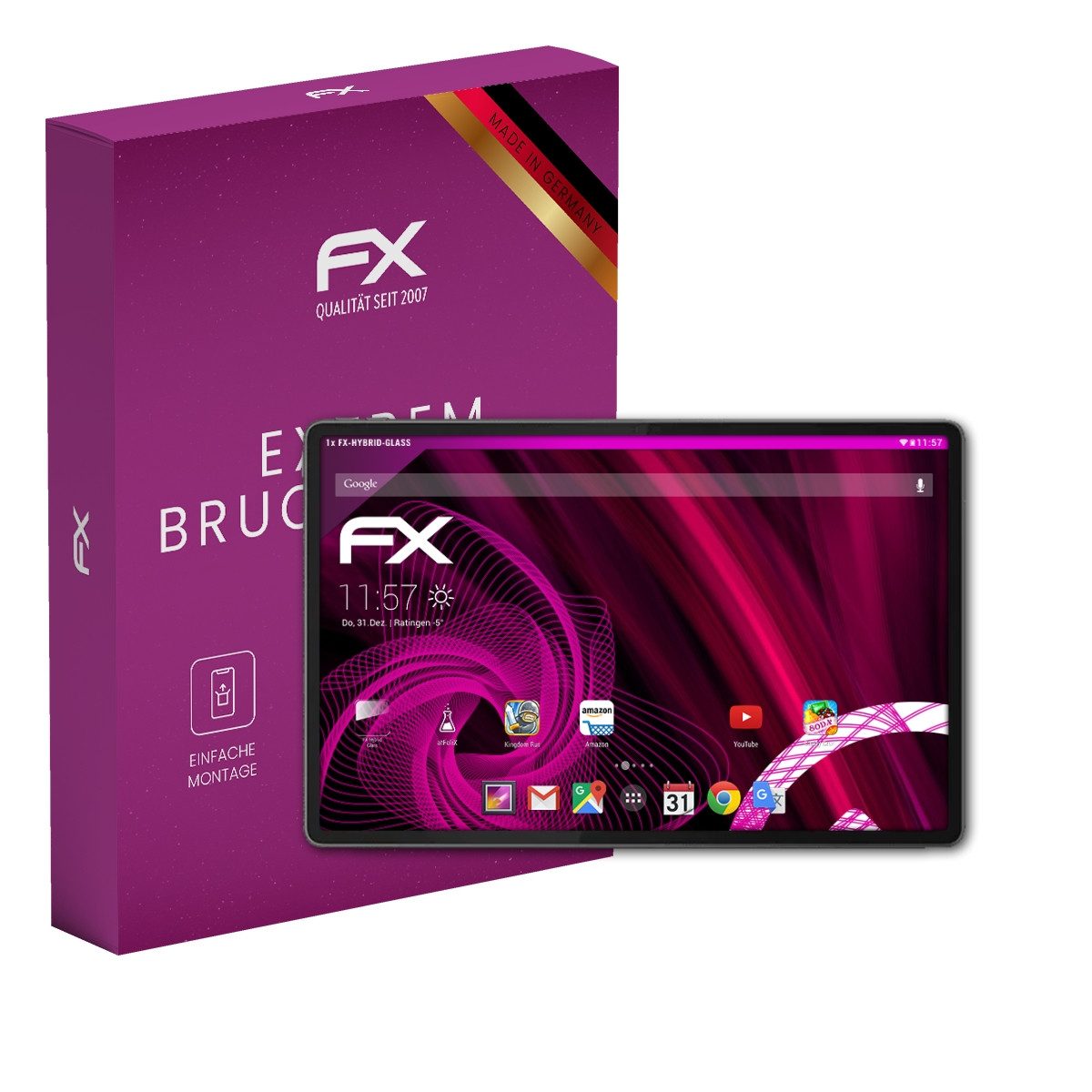 atFoliX Schutzfolie Panzerglasfolie für Lenovo Idea Tab Pro Gen 2, Ultradünn und superhart