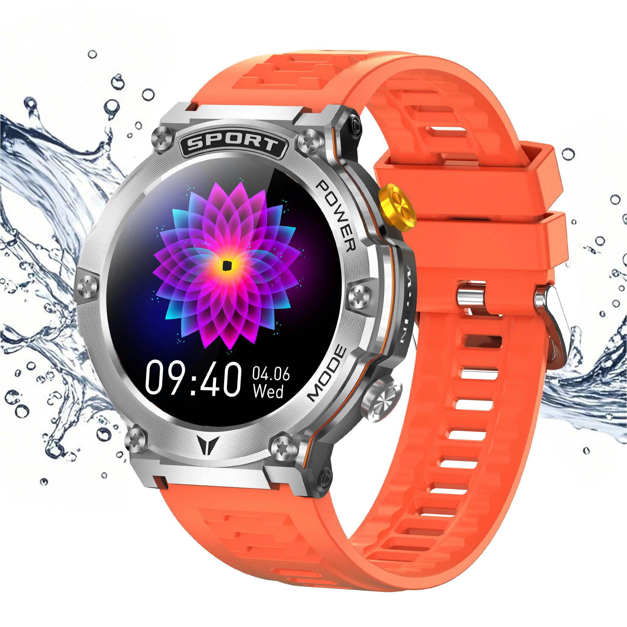 BRAIDOL Smartwatch Fitness Tracker Uhr für Damen Herren mit Telefonfunktion Smartwatch (5 cm/1,43 Zoll extra großem HD-Touchscreen Zoll) Fitness Smart Watch, IP68 wasserdicht Sportuhr für iOS/Android, Fitnessuhr, mit Kompass, 100+ Sportmodi, Herzfrequenz, SpO2, Schlafmonitor