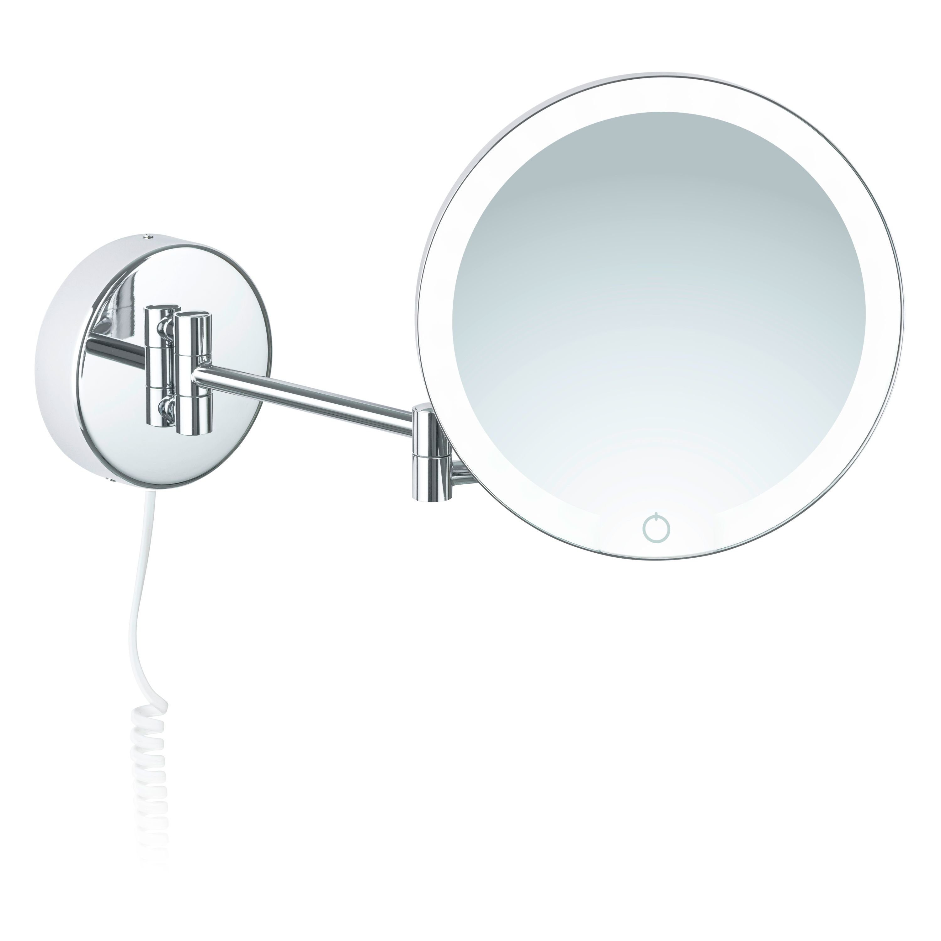 Kosmetikspiegel Kosmetikspiegel weißes Libaro Siena, LED 7x Vergrößerung Dimmer Kabel Auto-off