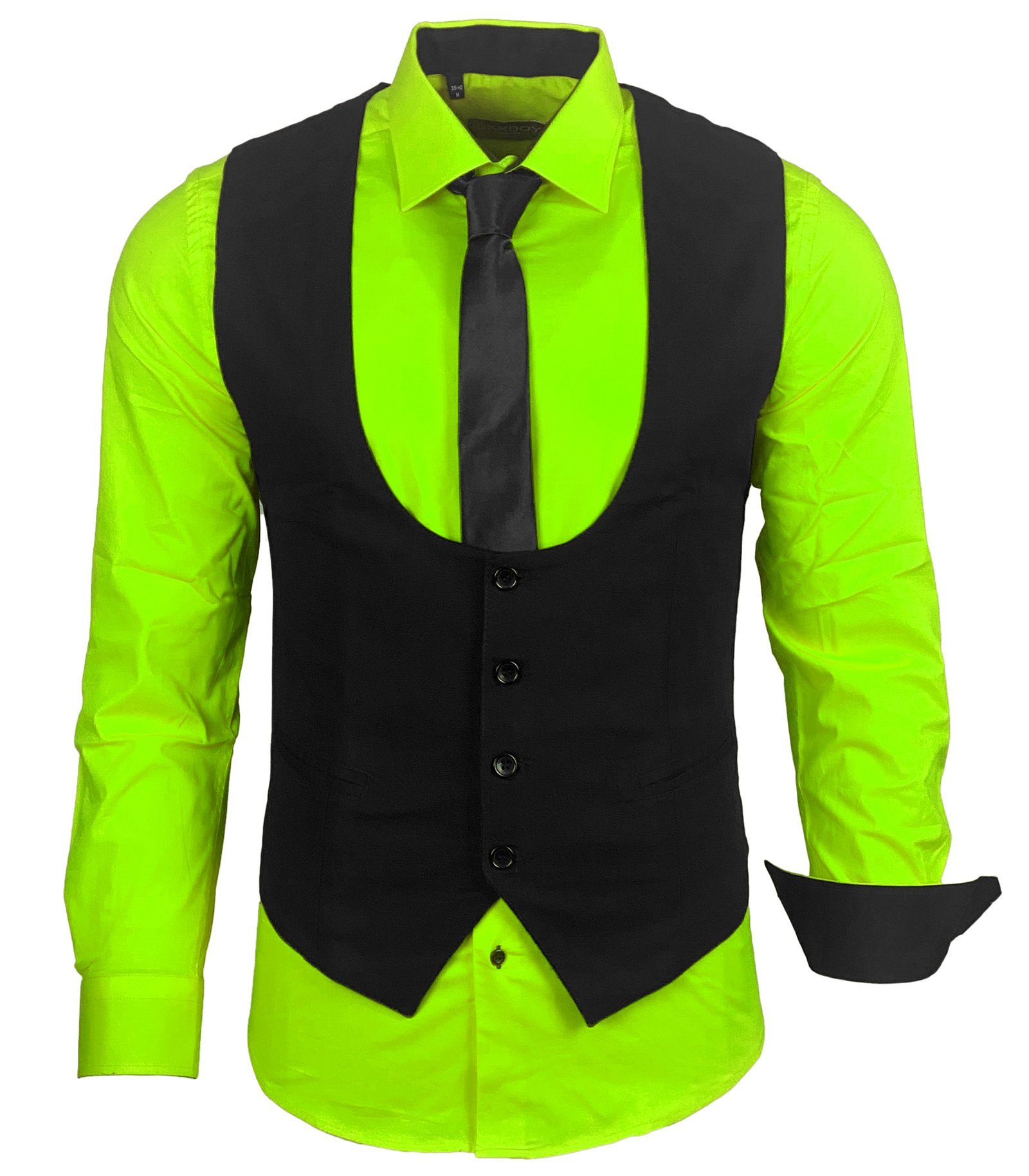 Baxboy Langarmhemd Baxboy Hemd/Weste/Krawatte Set Business Herrenanzug-Set günstig online kaufen