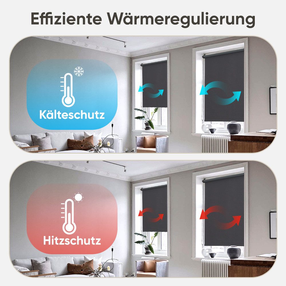Rollo Seitenzugrollo Verdunkelungsrollo ohne Bohren verdunkelnd Rollo, Sekey, Klemmfix, Klemmfix, Seitenzugrollo,Sonnenschutz&Sichtschutz, Stoffbreite=Bestellbr – Bild 4 von 5