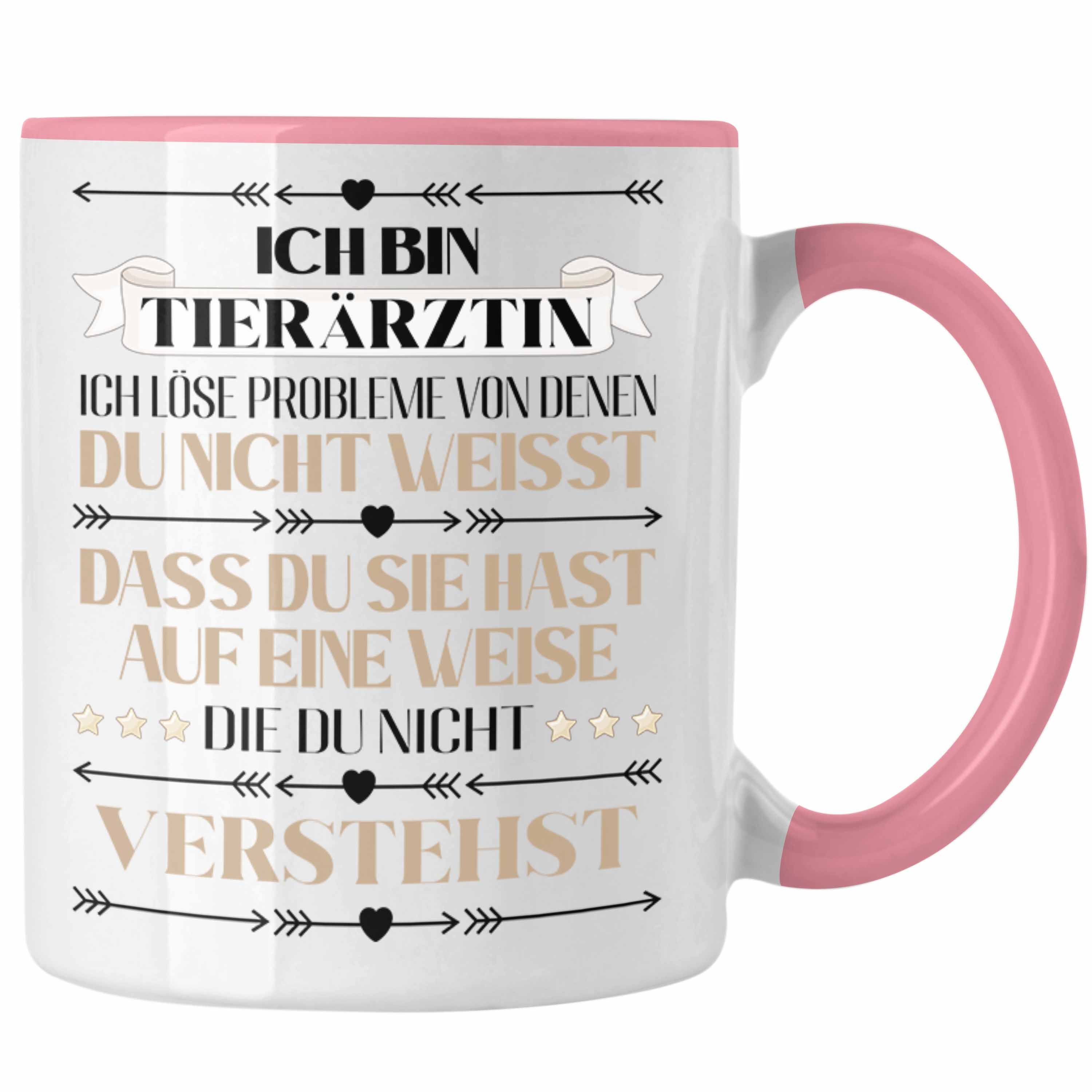 Geschenkidee Spruch Tasse Tierärztin Trendation Lustiger Trendation Geschenk - Rosa Kaffeebecher