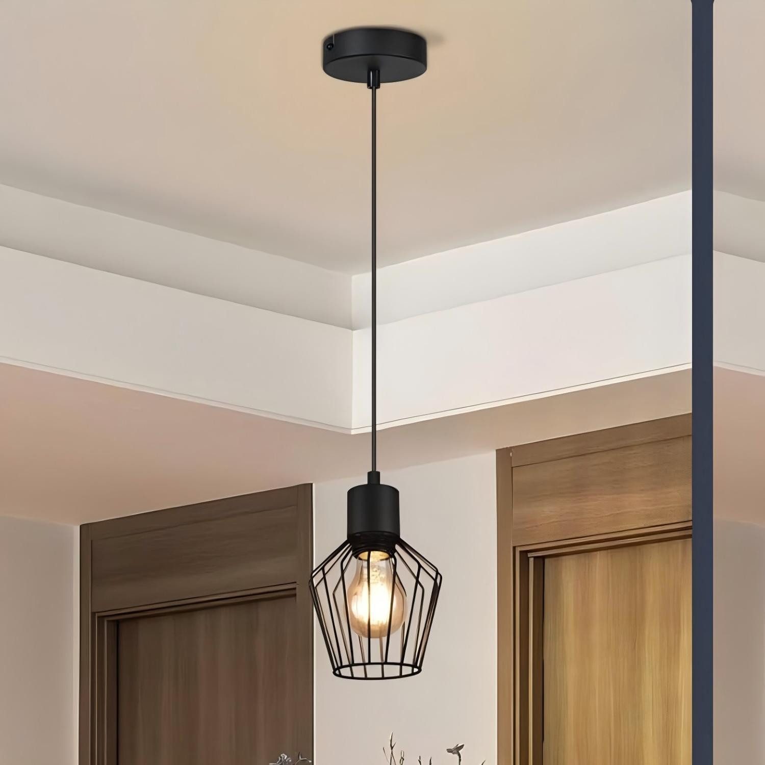 ZMH Pendelleuchte Esszimmer Schwarz 1 Flammig Industrie Esstisch Hängend La günstig online kaufen