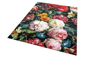 Teppich Teppich Wohnzimmer Designerteppich Blumen Herbstblumen Blumenstrauß schwarz rot, Carpetia, rechteckig, Höhe: 13 mm
