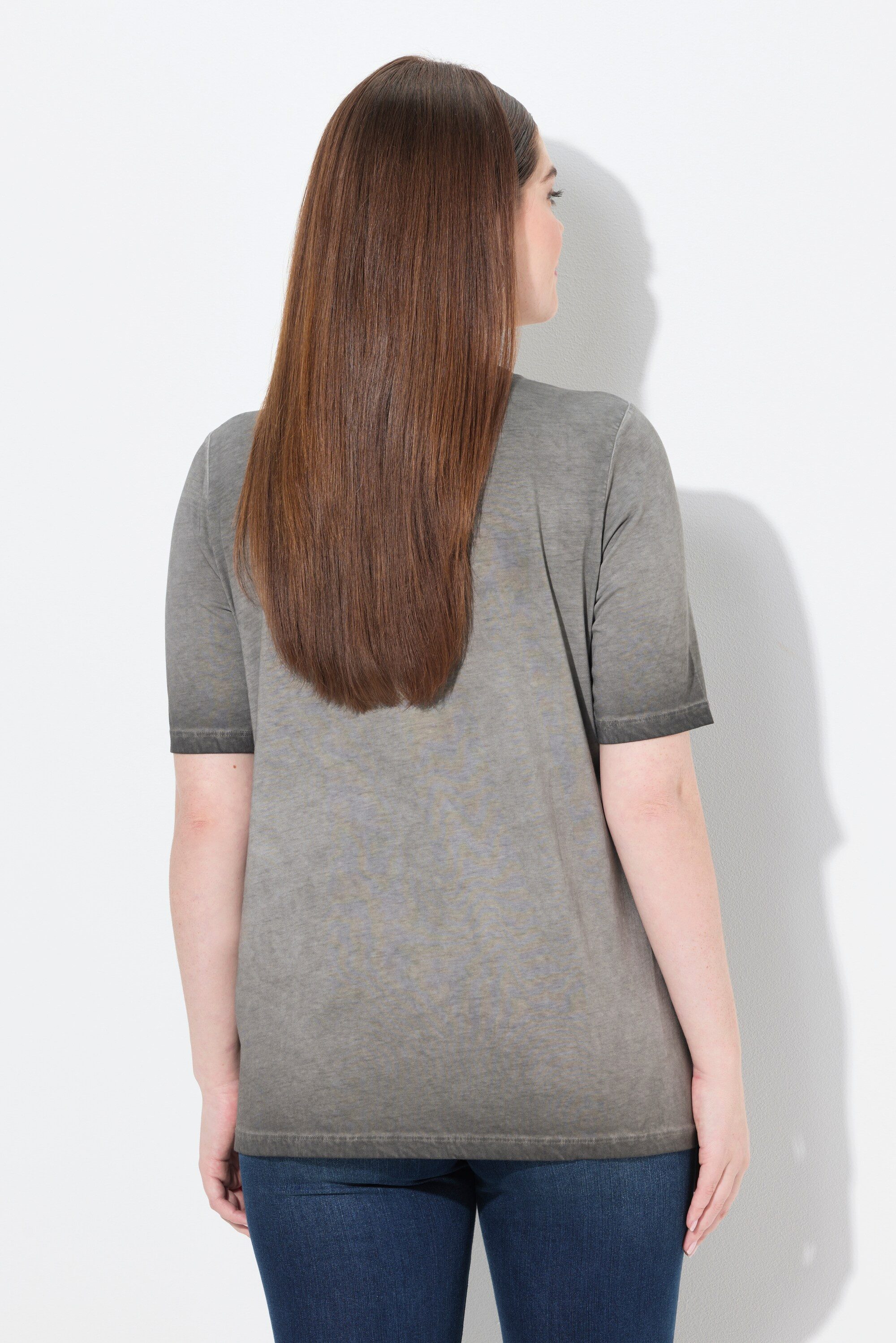 Ulla Popken T-Shirt T-Shirt Trachtenmotiv Classic Rundhals Halbarm