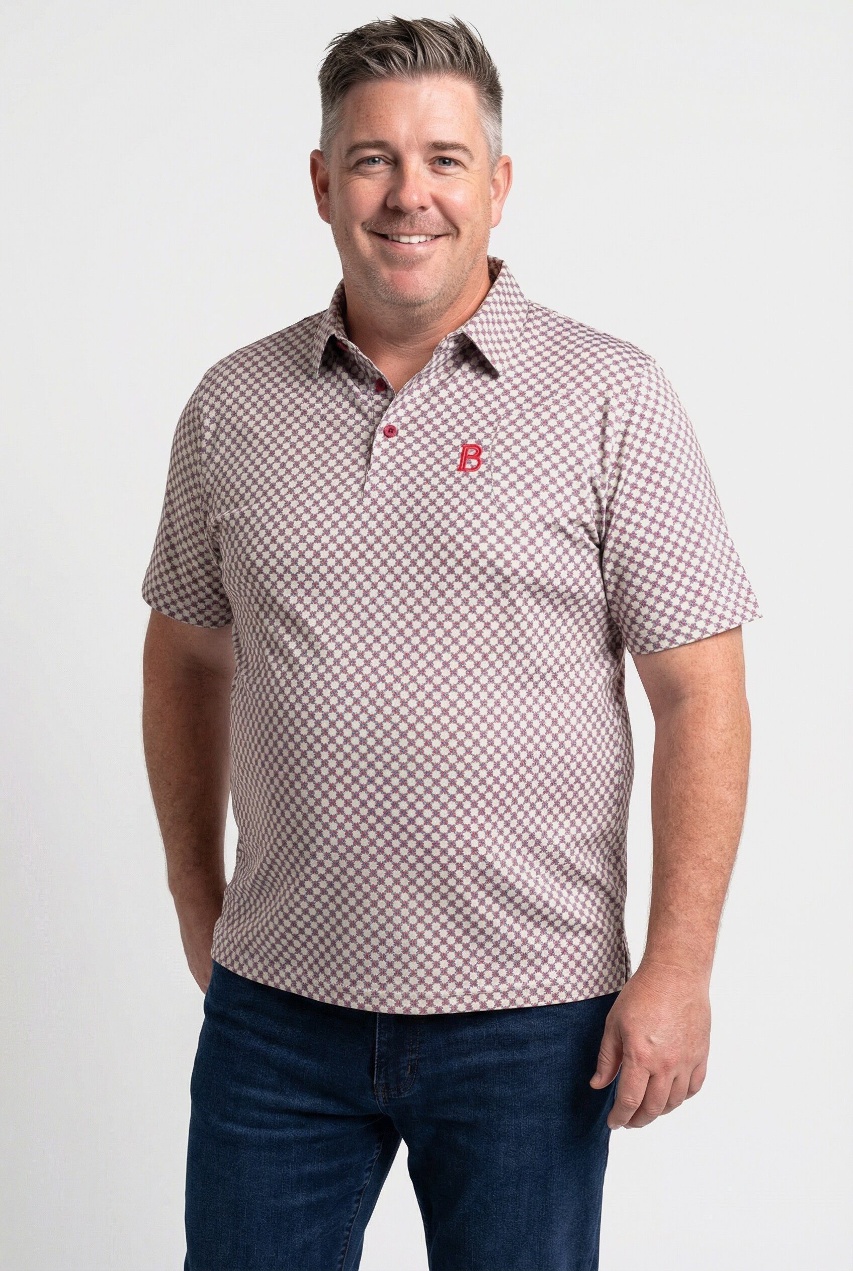 Poloshirt Poloshirt Alloverprint Halbarm