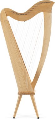 Classic Cantabile Konzertgitarre Keltische Harfe 22 Saiten, Inkl. Tasche, 2 Stimmschlüssel, Ersatzsaiten & Füße, Celtic Harp aus Eschenholz - Es-Dur gestimmt - Mit Halbtonmechanik