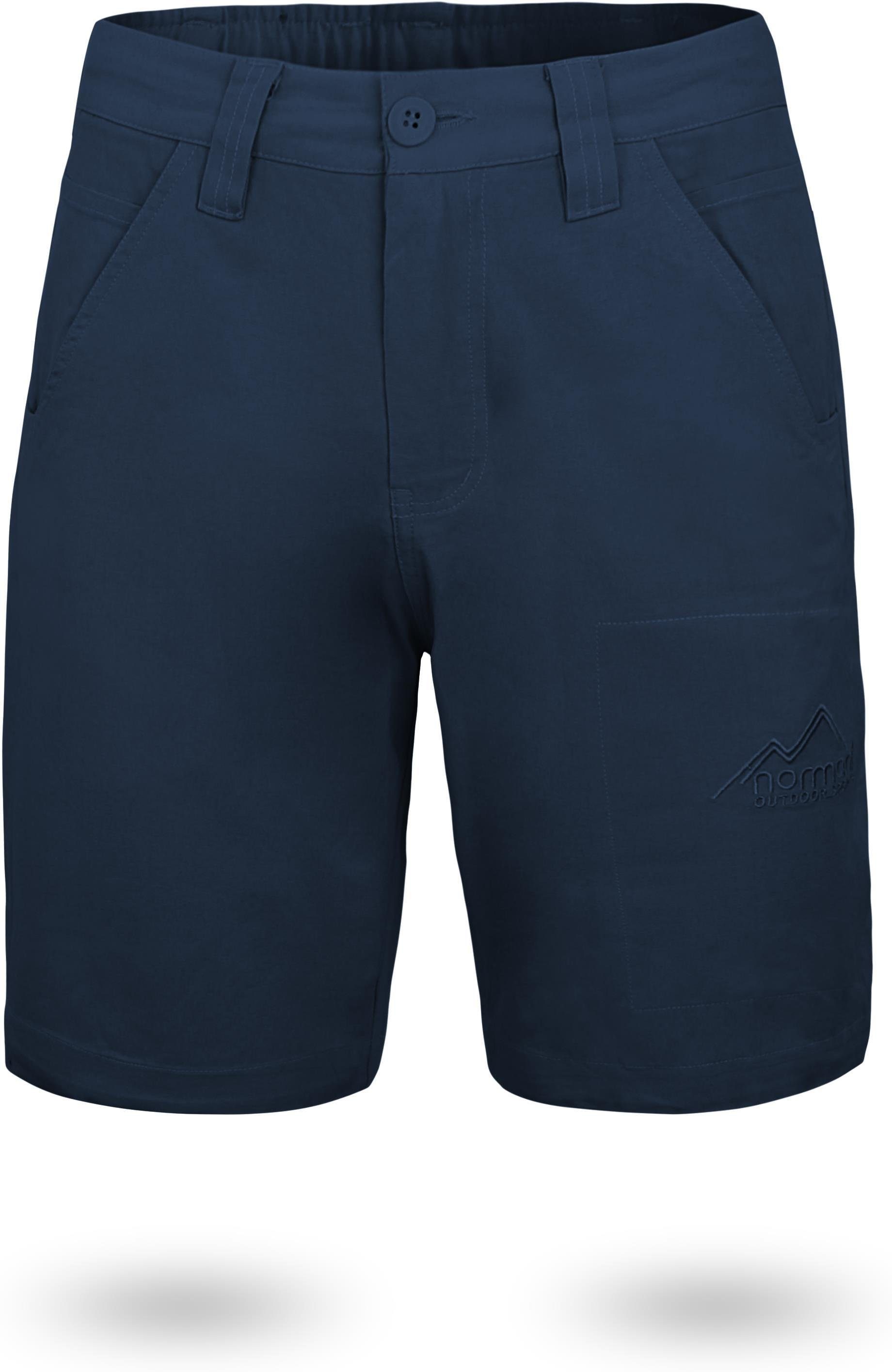 mit aus Chino Navy 100% Herren Bio-Baumwolle Sommershort Gobi Shorts normani invisible kurze Zippertasche Bermudas Shorts Vintage