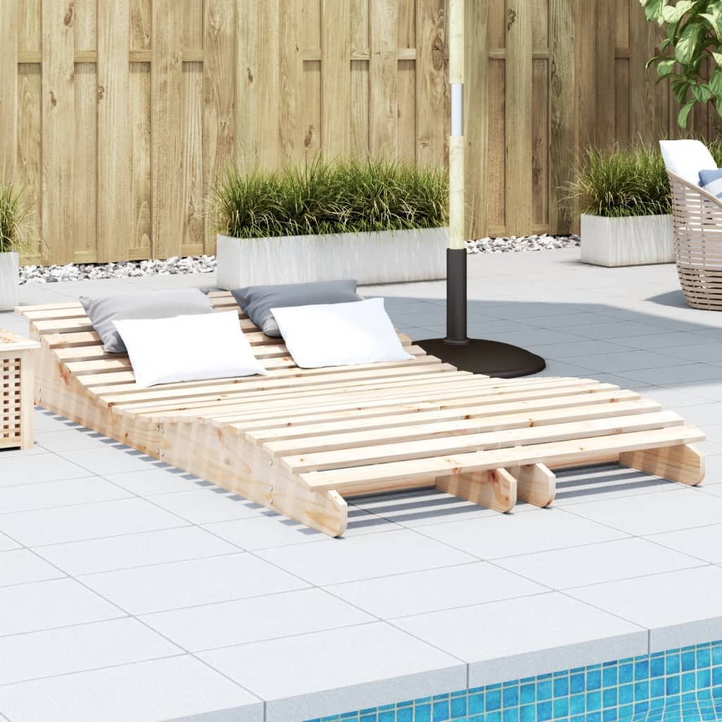 vidaXL Gartenliege Sonnenliegen 2 Stk. 205x60x31,5 cm Massivholz Kiefer, 2 St.