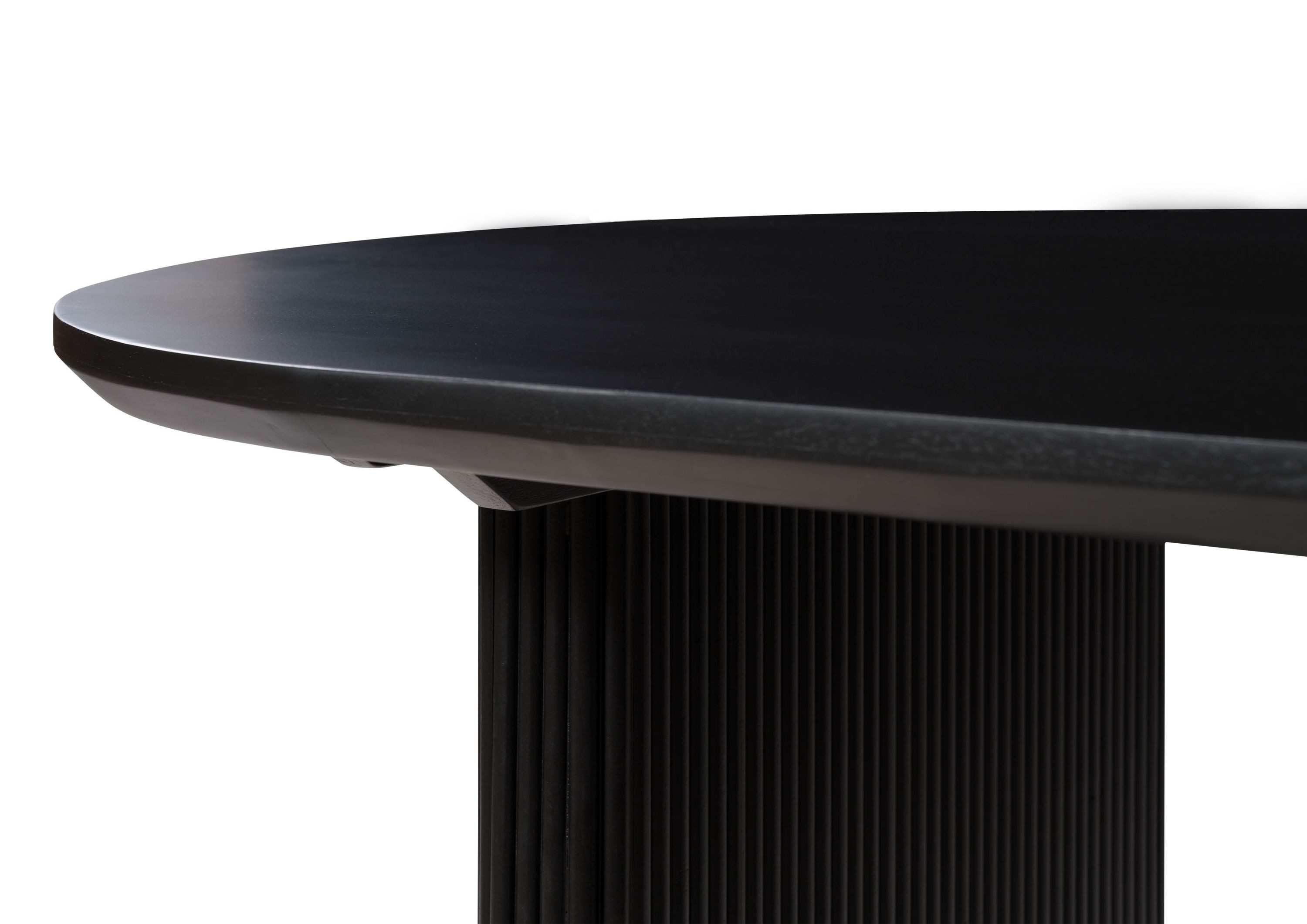 Massivmoebel24 Esstisch BARCELONA (Massivholz, Massivholztisch), oval Mango 180x90x45x76 schwarz lackiert BARCELONA #127