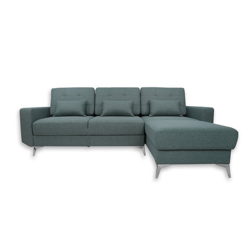 VitaliSpa® Ecksofa York, Blau, 260 x 181 cm, mit Bettfunktion