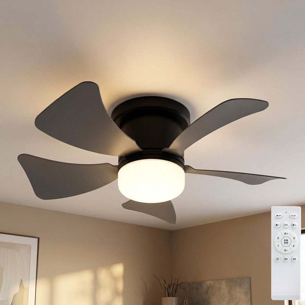 GLOBO LIGHTING Deckenventilator, Deckenventilator Deckenlampe Fernbedienung grau Timer CCT LED