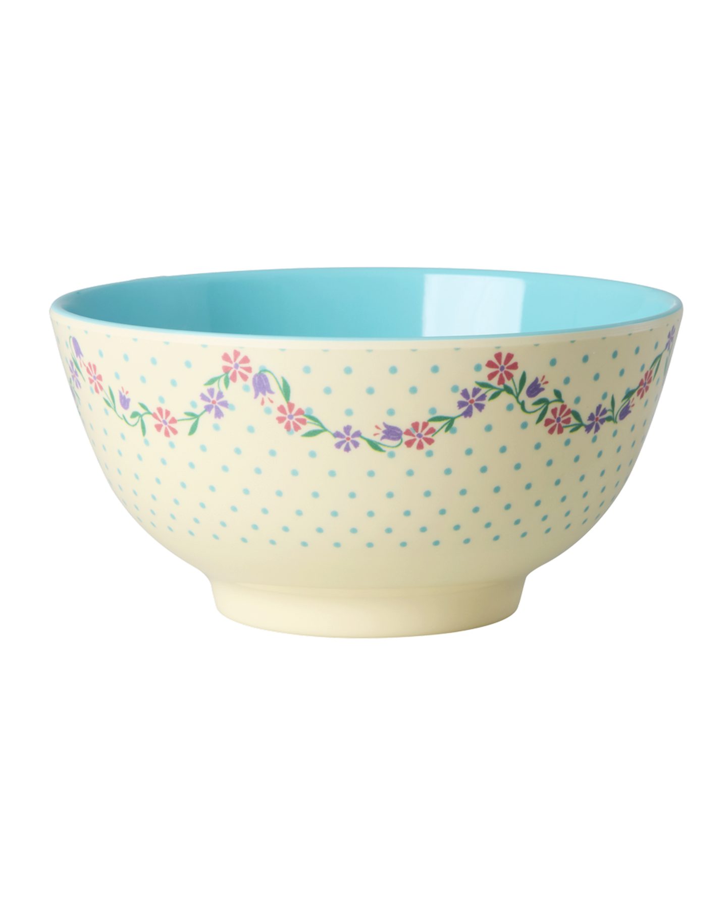 rice Schüssel Rice Melamin Schüssel - Dots and Flowersl Motiv Creme 700ml, Melamin, (1-tlg)