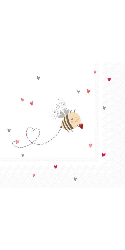 IHR Papierserviette Bee My Valentine, (20 St), 33 cm x 33 cm