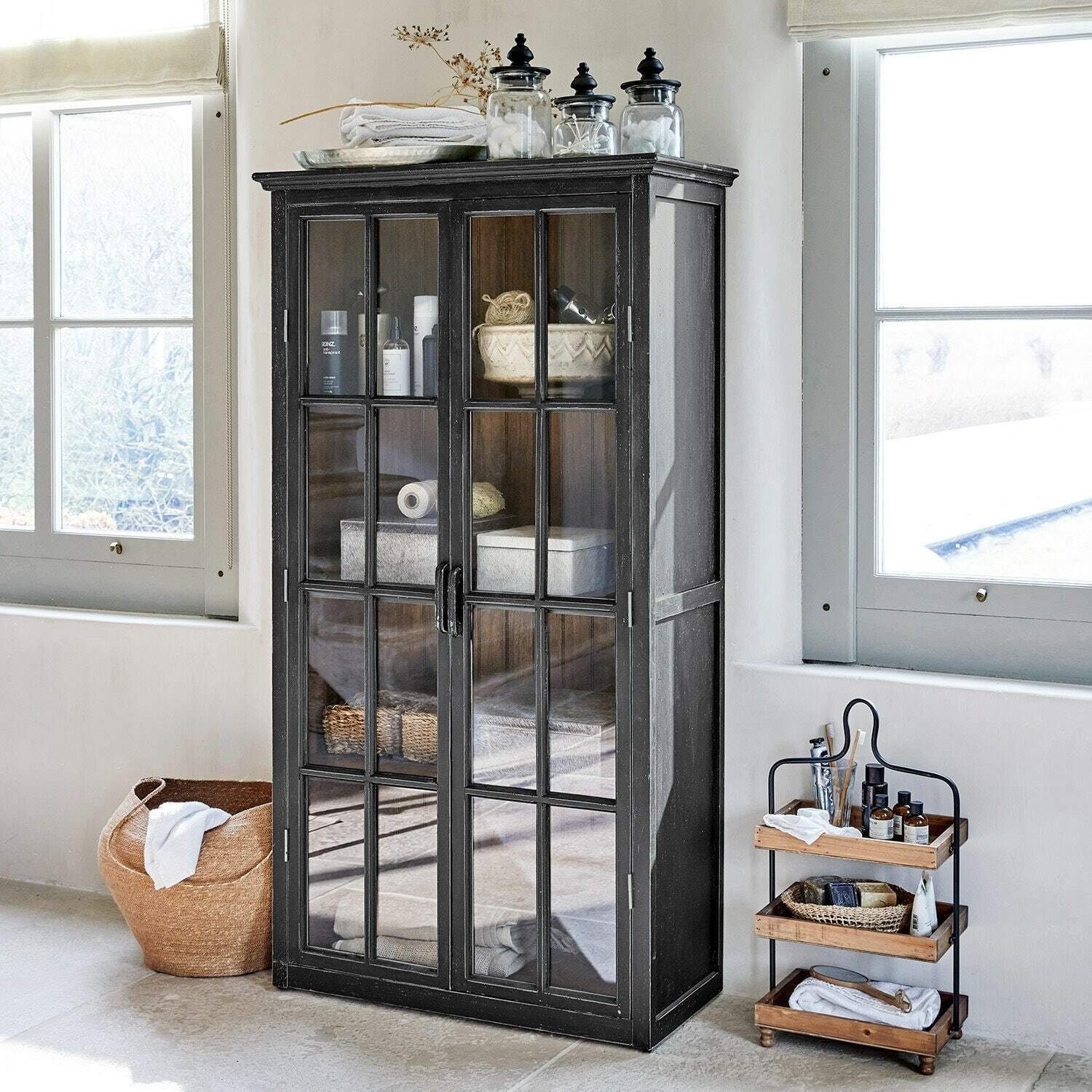 Mirabeau Hochschrank Schrank Keanu antikschwarz günstig online kaufen
