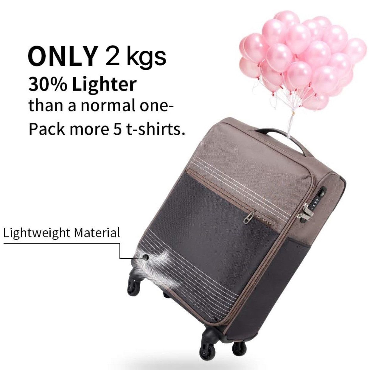 NEWCOM Weichgepäck-Trolley Design Stoffkoffer / Reisekoffer / Weichschalenk günstig online kaufen