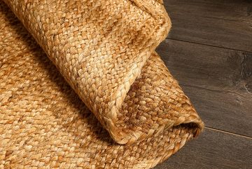 Sofaläufer Jute Teppich LOLA natur - rechteckig 60 x 40 cm, Spetebo, rechteckig / 60 x 40 cm, Höhe: 1 mm, Bodenmatte handgewebt im Ethno-Style