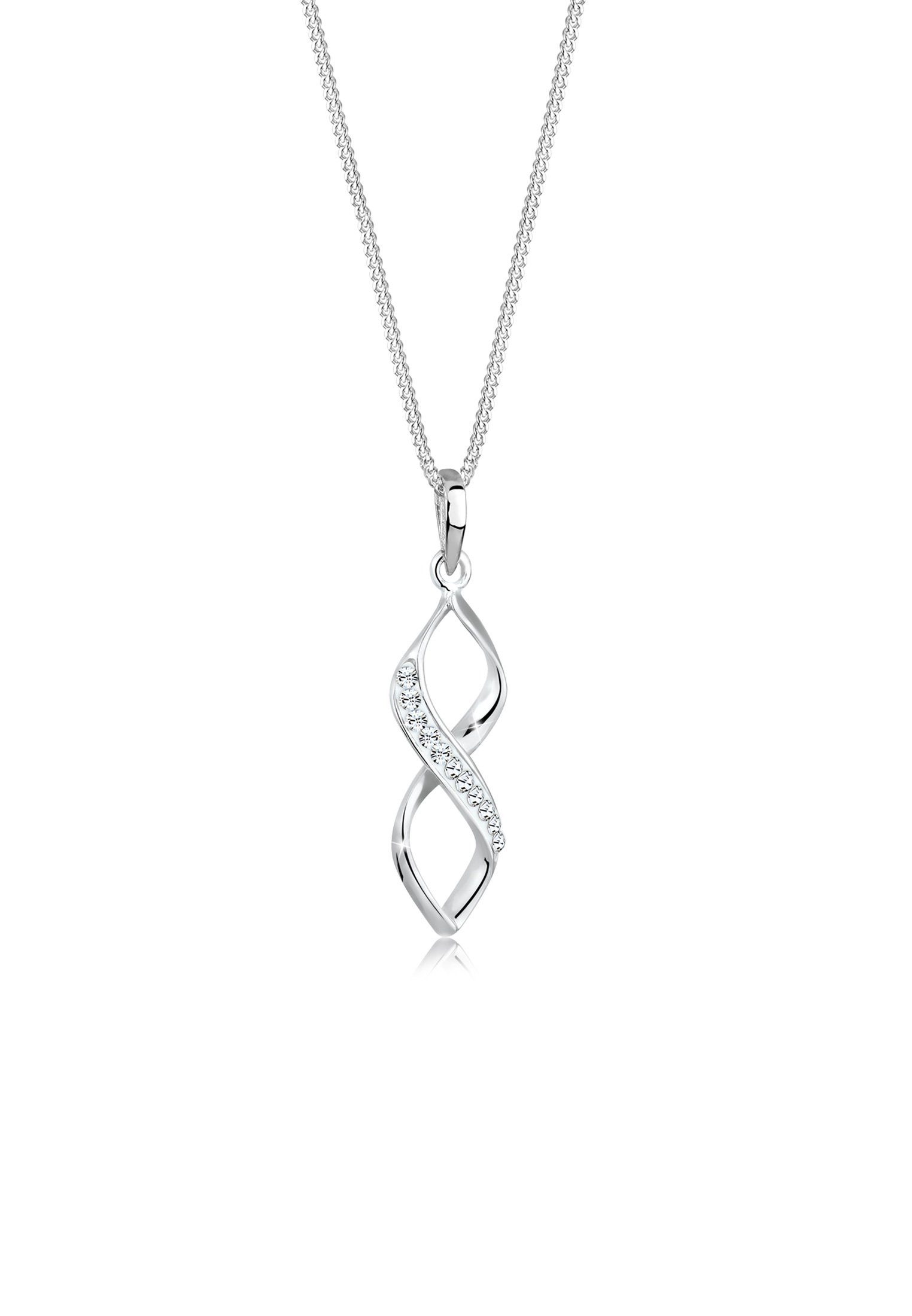 Edel Infinity Kette Silber, Elli 925 Kristalle Infinity mit Anhänger
