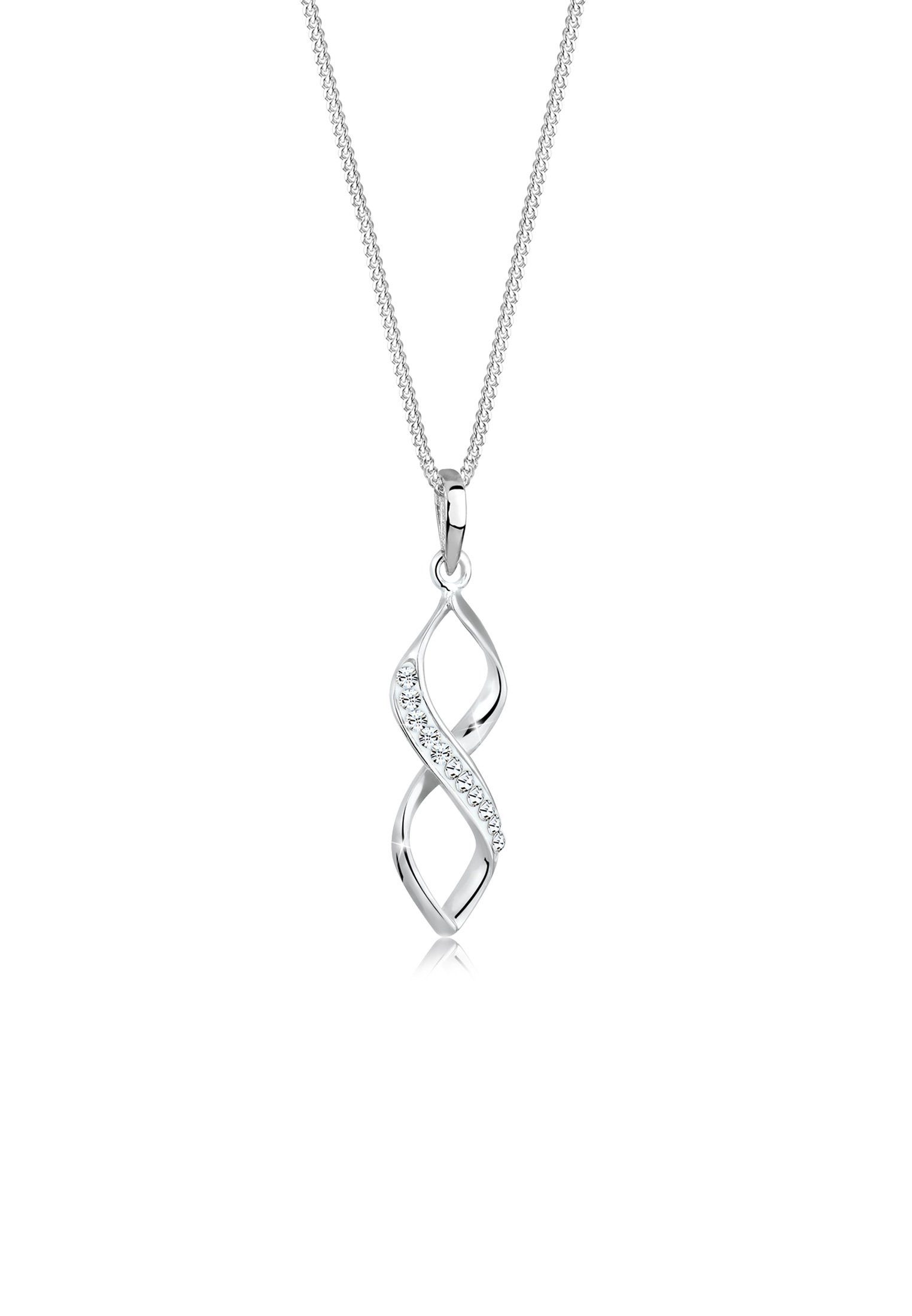 Elli Kette mit Anhänger Infinity Weiß 925 Sterling Silber, mit Kristallen von Swarovski®, Infinity