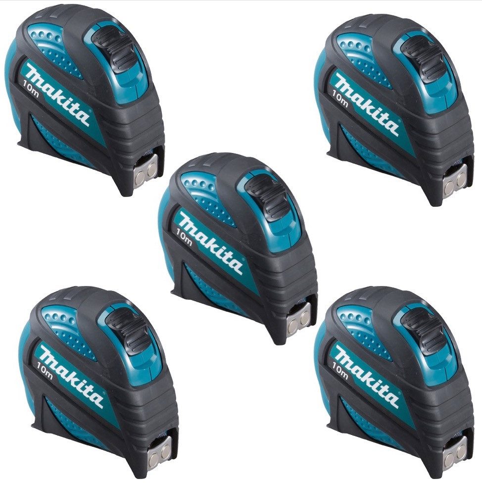 Makita Maßband 5x B-57168 Maßband 10 m Rollbandmaß mit magnetischen Haken