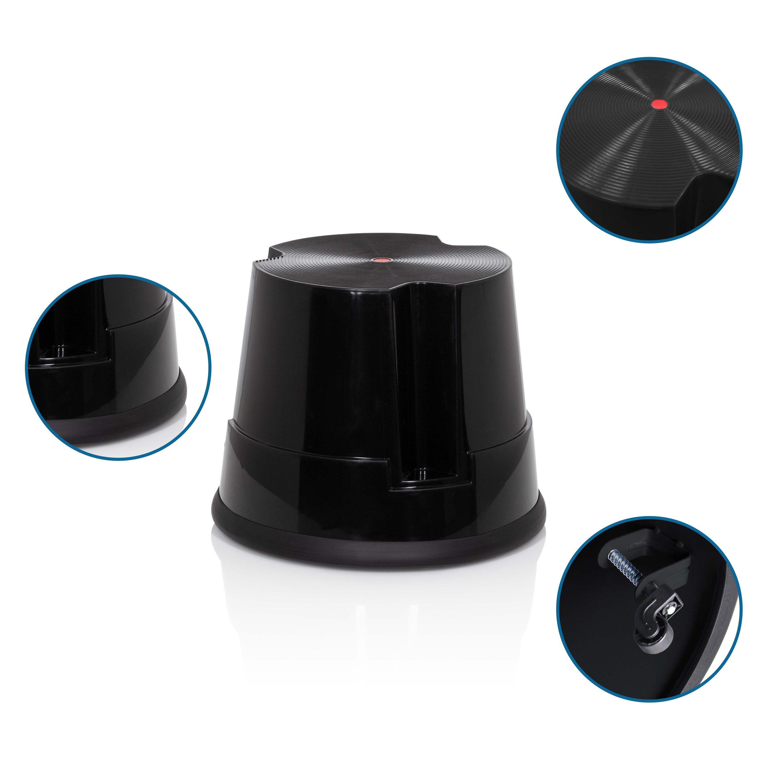 hjh OFFICE Tritthocker Tritthocker TIO-S Kunststoff, Rollhocker