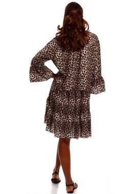 YC Fashion & Style Tunika Tunika Kleid mit Leopard Muster (1-tlg) Tiermuster