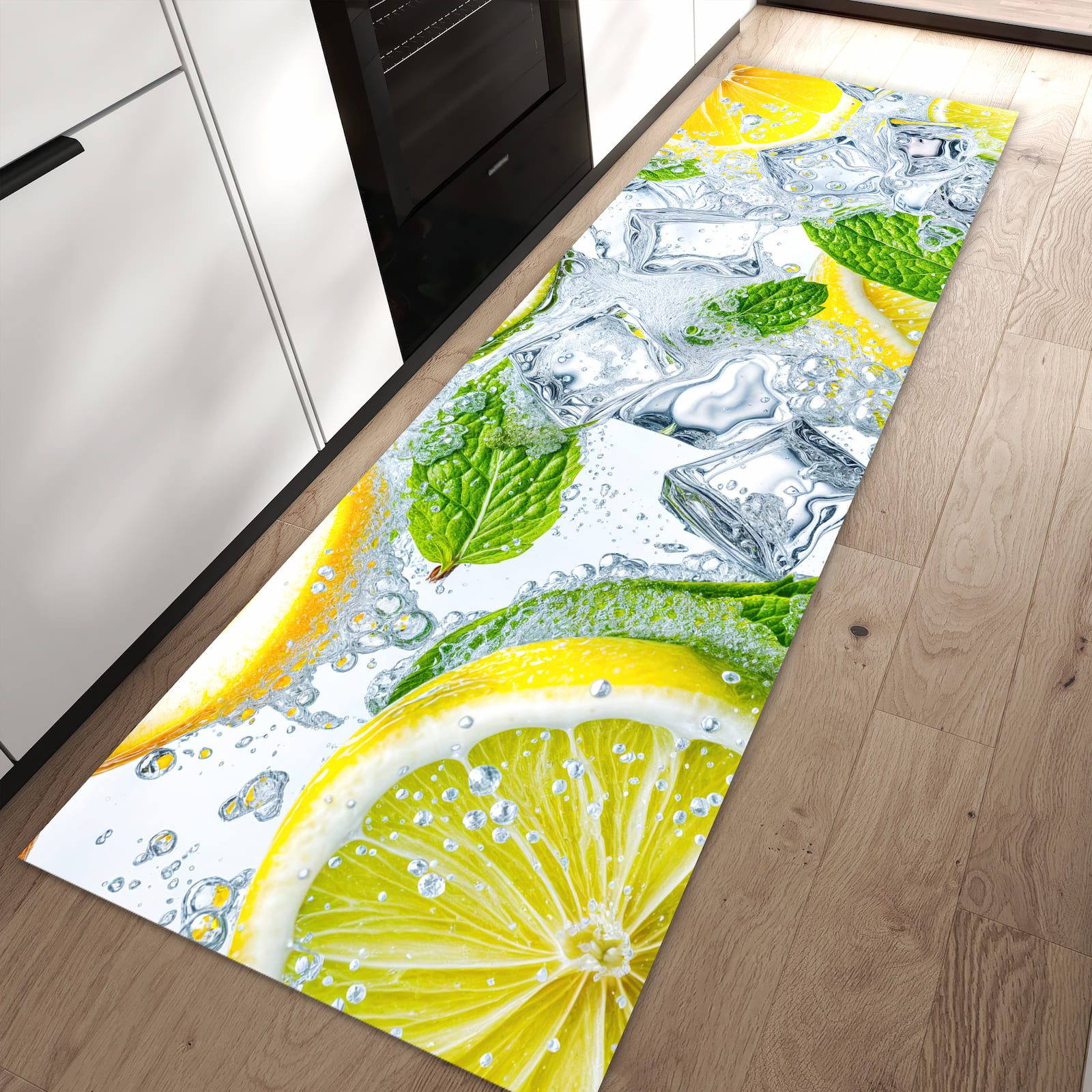 Primedeco Teppich Küchenteppich Zitrusfrische PVC rutschfest abwaschbar Läu günstig online kaufen