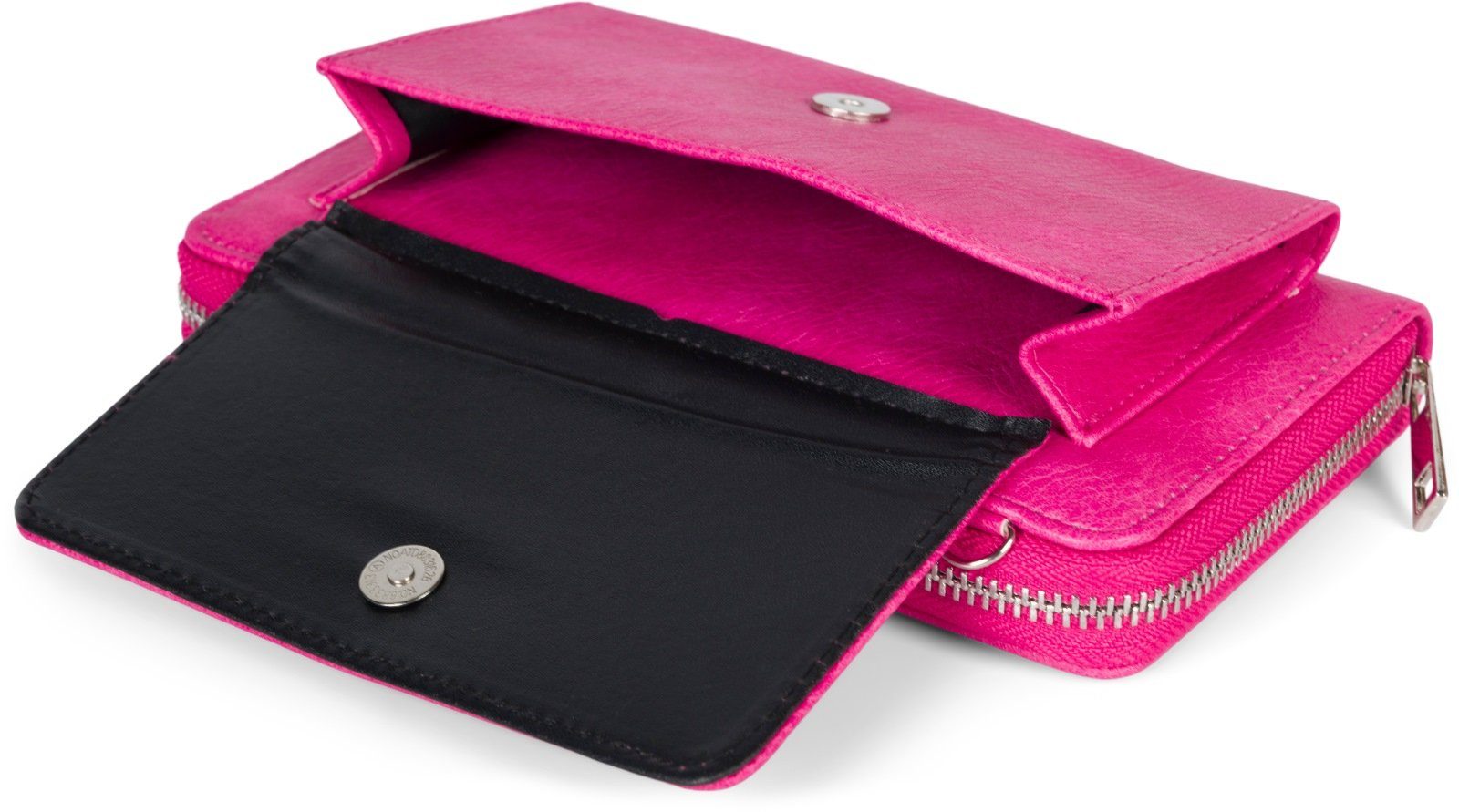 styleBREAKER Smartphonetasche (1-tlg), Pink Geldbörse Unifarben mit Handyfach