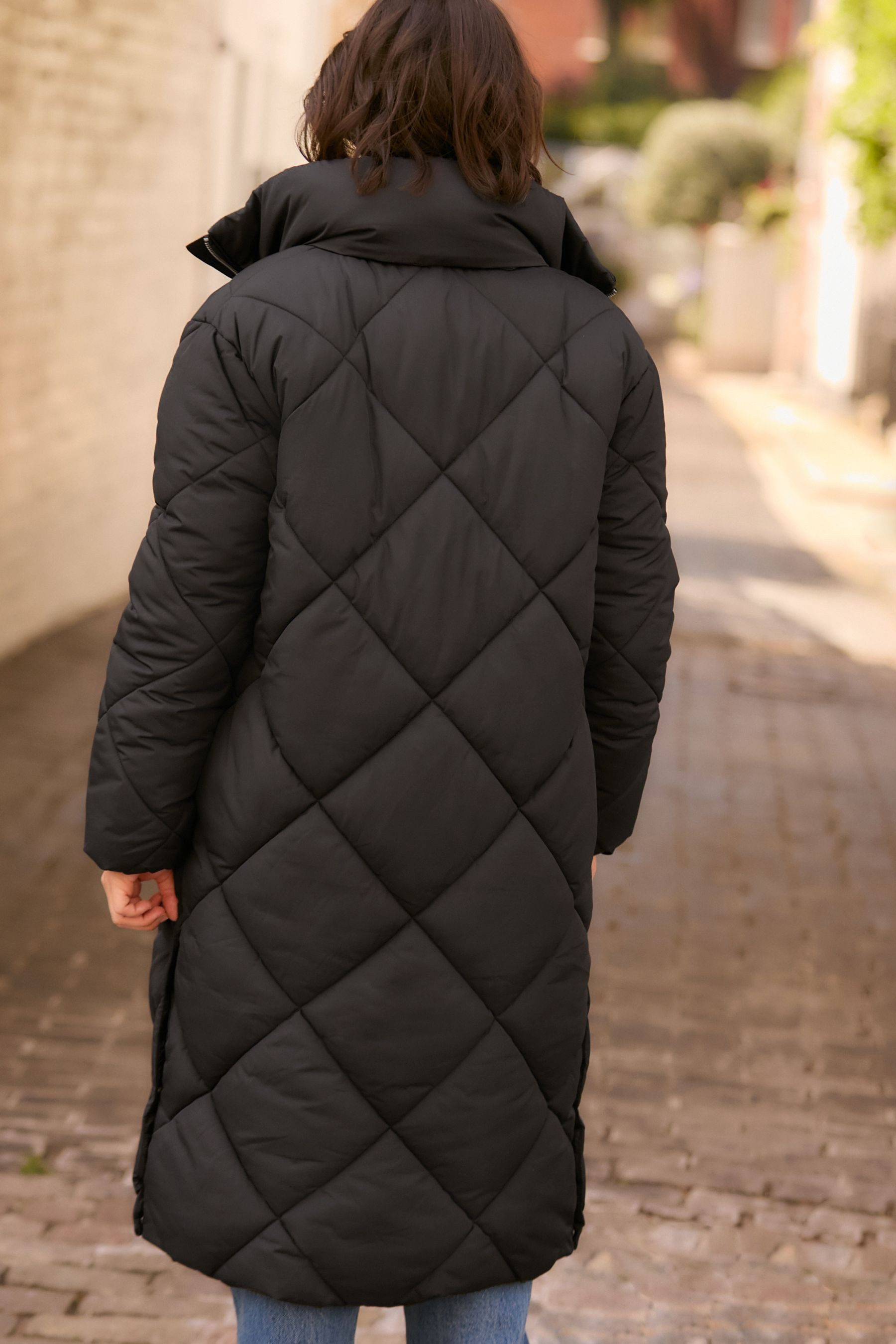 Next Steppmantel Lange spritzwasserabweisende Steppjacke (1-tlg)