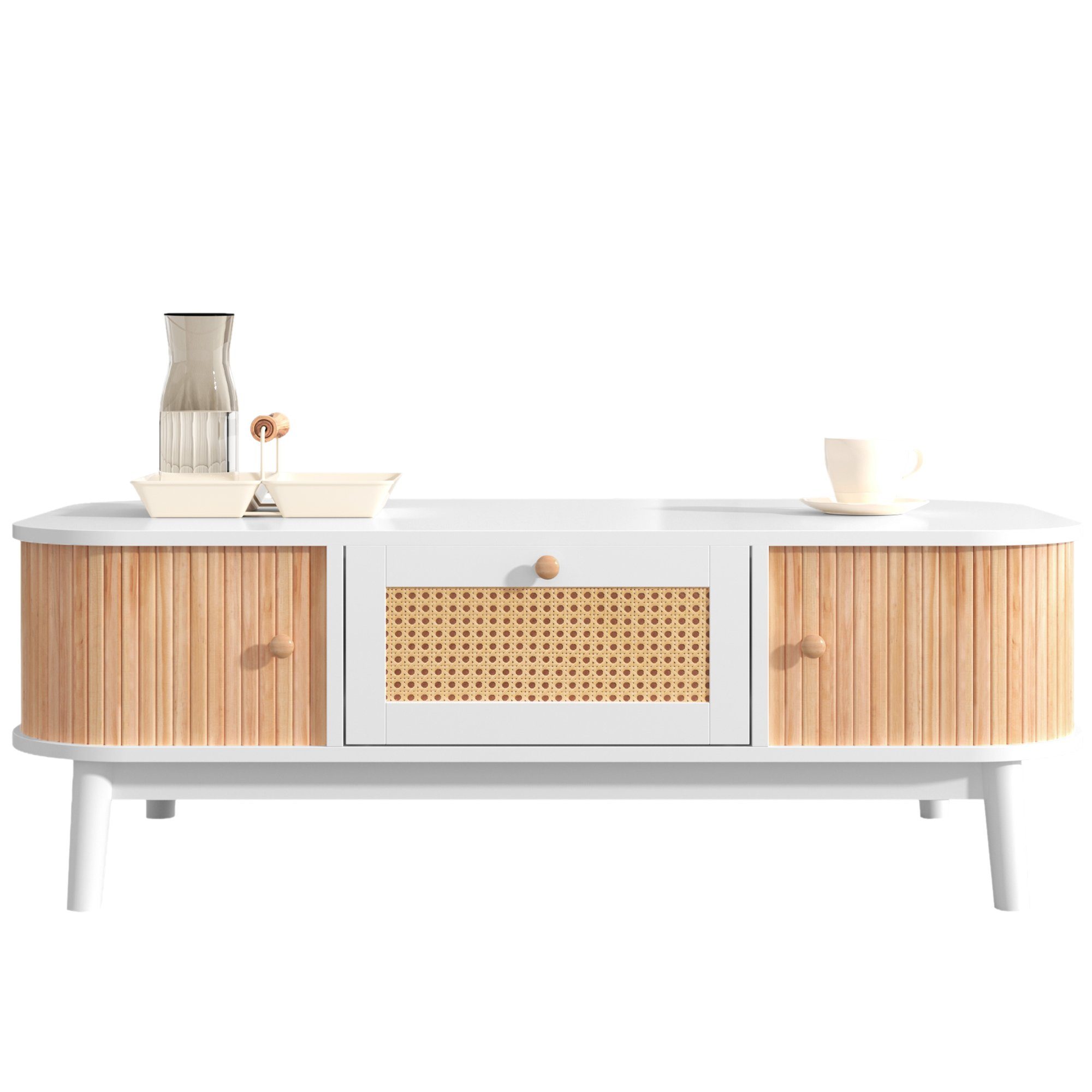 BlingBin Wohnzimmertisch Couchtisch Rattan-Kaffeetisch (1-St., Breite günstig online kaufen