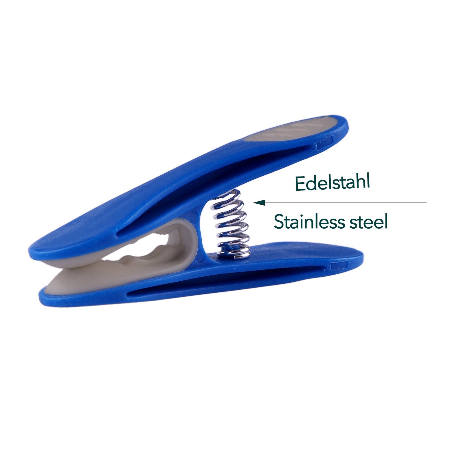 trendfinding Wäscheklammern 48 Wäscheklammern mit Edelstahlfedern und Softgrip Grau, Mit neuester Klammertechnik für empfindliche Wäsche