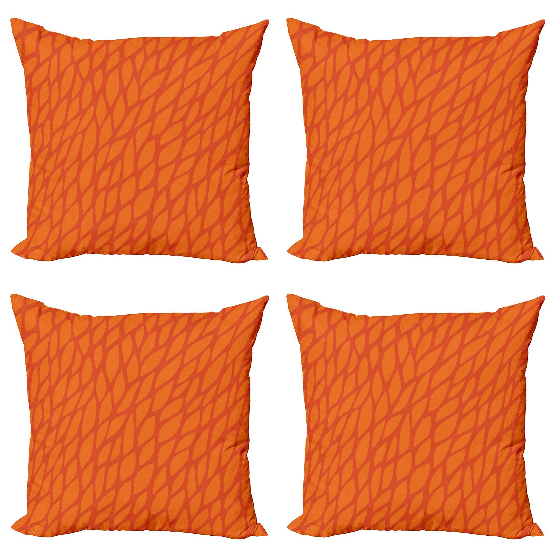 Kissenbezüge Modern Accent Doppelseitiger Digitaldruck, Abakuhaus (4 Stück), Burnt orange Zusammenfassung Laub