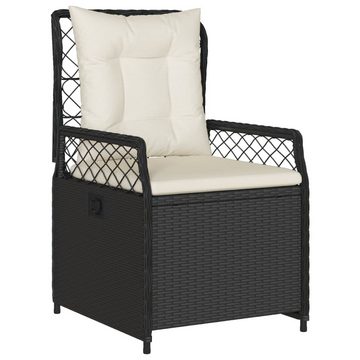 vidaXL Garten-Essgruppe 9-tlg. Garten-Essgruppe mit Kissen Schwarz Poly Rattan, (9-tlg)