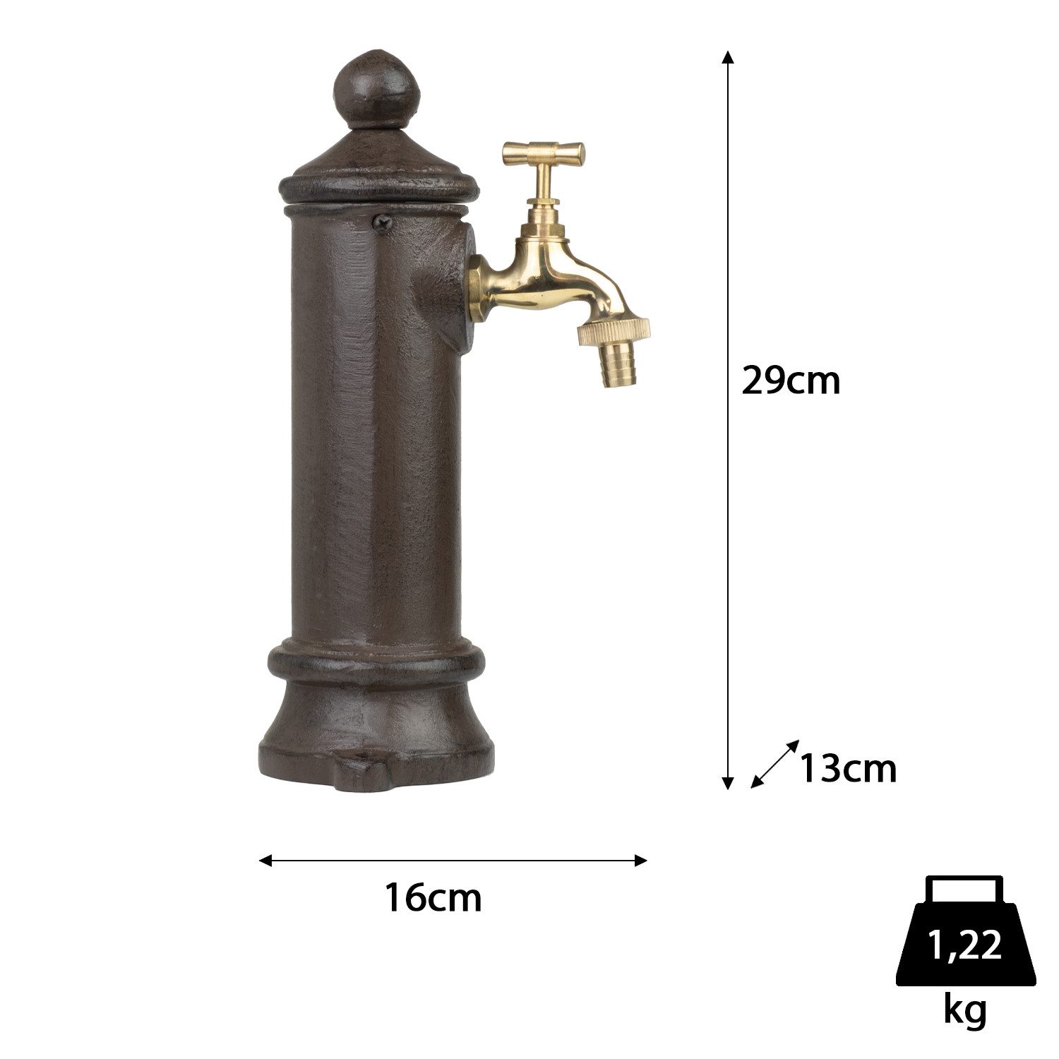 Moritz Dekoobjekt Garten Wassersäule Wasserhahn 30cm Deko Garten Brunnen (Garten Wasserhahn), Bewässerung