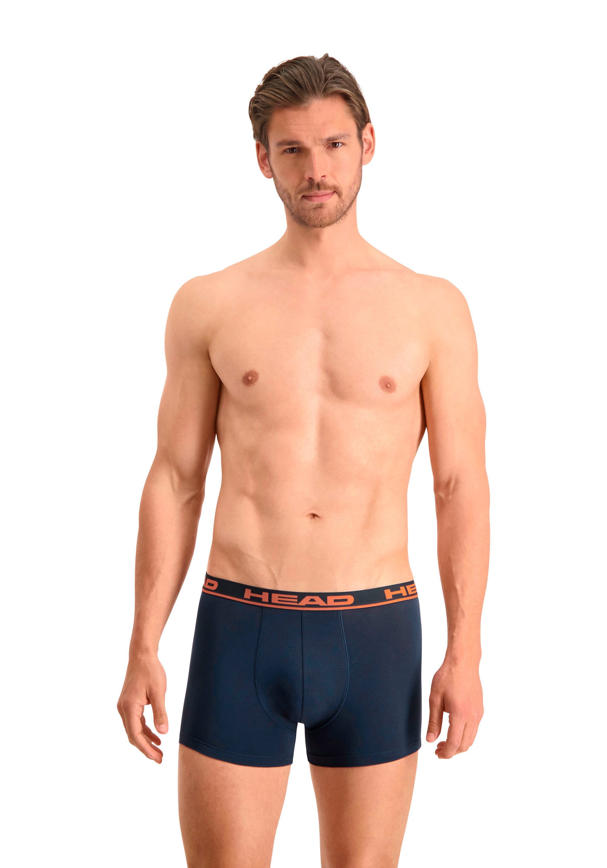 (2-St) aus Head superweicher Trunks Baumwolle orange-blue Boxershorts