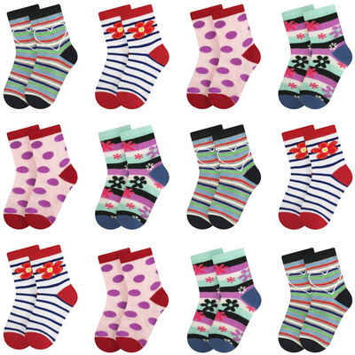 L&K-II Langsocken 2803-2809 (Beutel, 10/12 Paar) Mädchen Socken aus Baumwolle