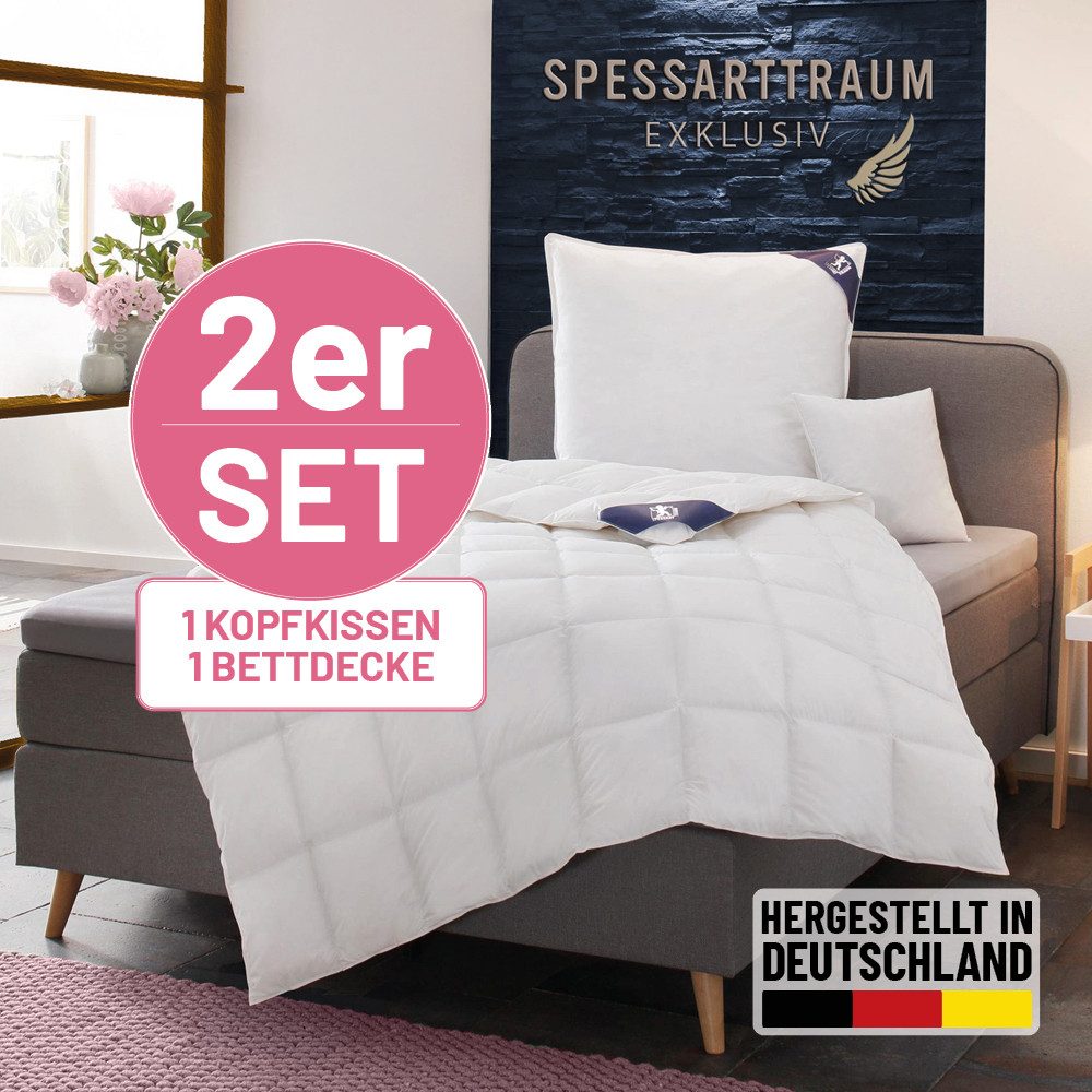 SPESSARTTRAUM Daunenbettdecke + 3-Kammer-Kopfkissen Exklusiv, 2-tlg, herges günstig online kaufen