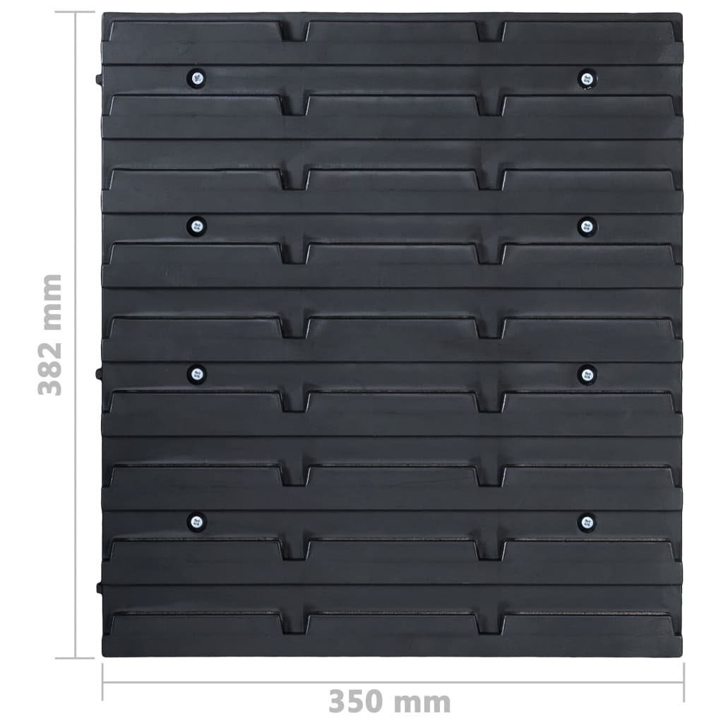 Behälter-Set Kleinteile mit Schwarz Werkzeugbox 48tlg. Wandplatten vidaXL für Blau