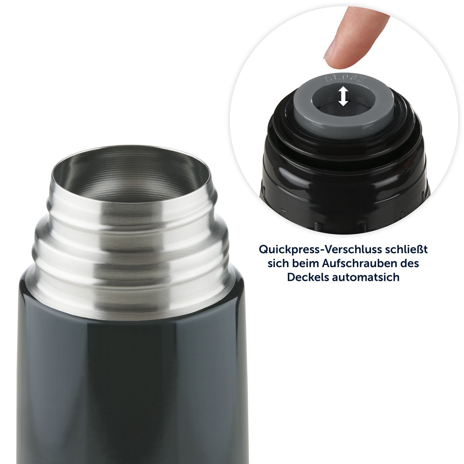 Blumtal Thermoflasche Eifel - auslaufsicherer Trinkbecher, für unterwegs, stundenlange Isolation von warmen Getränken